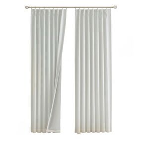 Vision Home White Pinch Pleated Full Blackout Curtains- 2 Panel 40" Wx84 L”